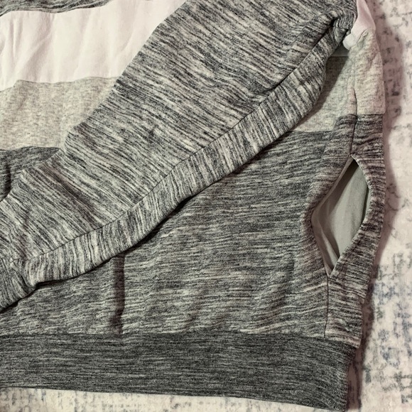 PINK Victoria's Secret Zip-Up Sweater in Gray and White - Picture 10 of 10